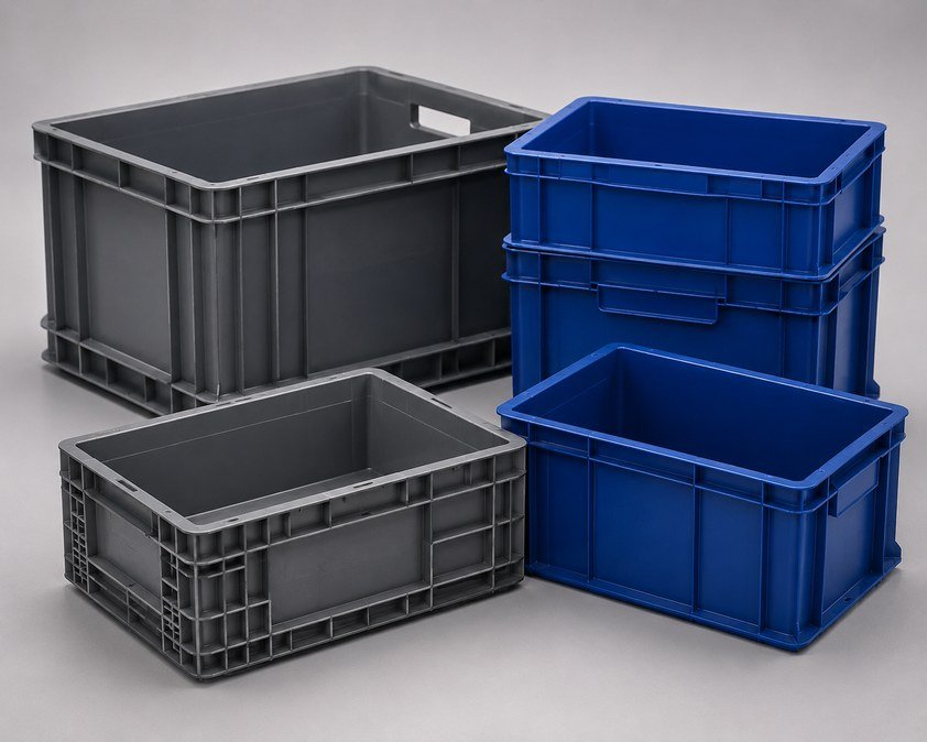 Aurevia reusable PP boxes and returnable bins